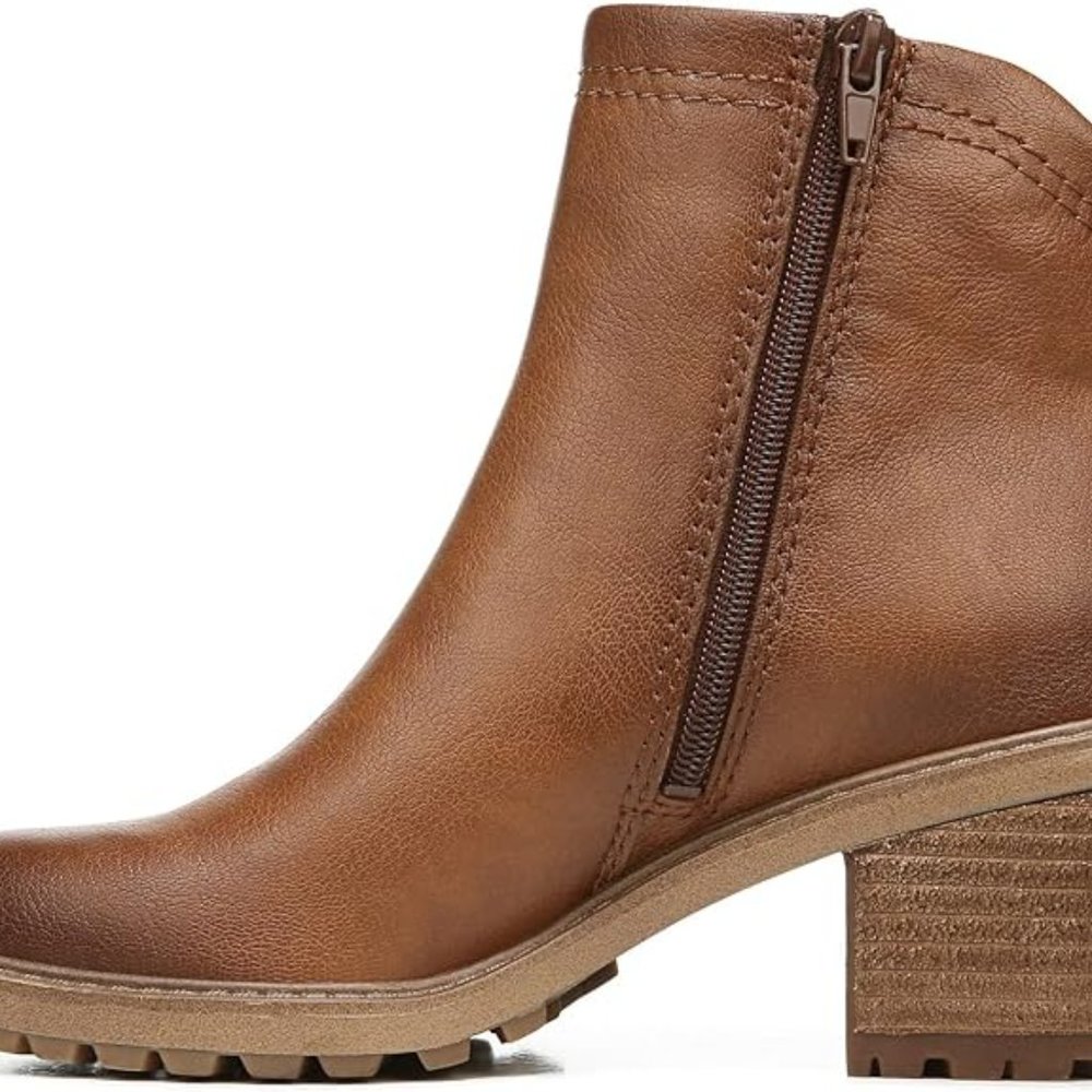 ZODIAC Womens Greyson Booties Cognac Faux Leather